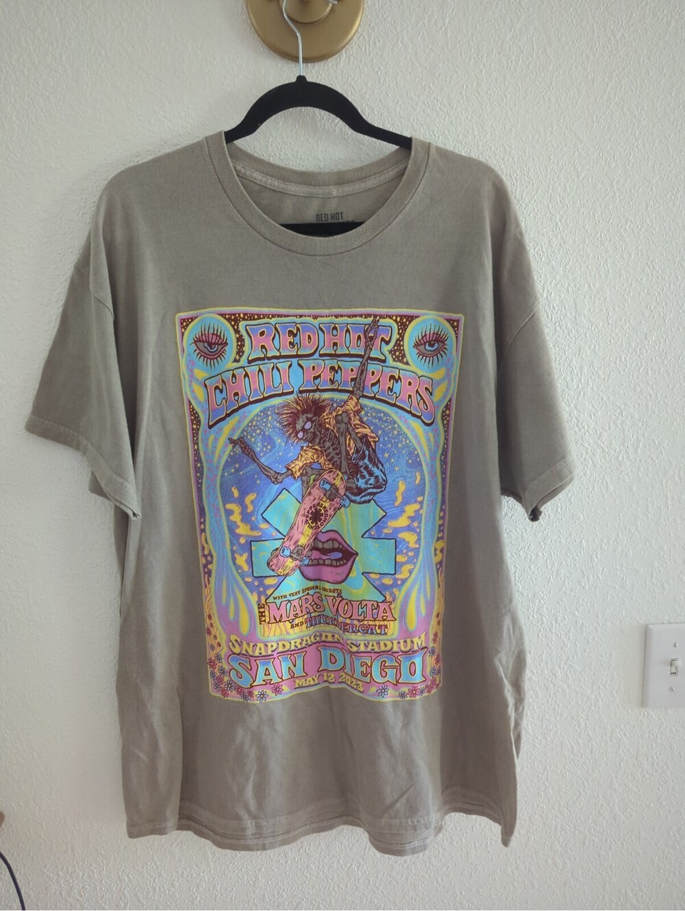 Red Hot Chili Peppers Shirt Xlarge Gray 2023 San Diego Tour Tee Concert Band